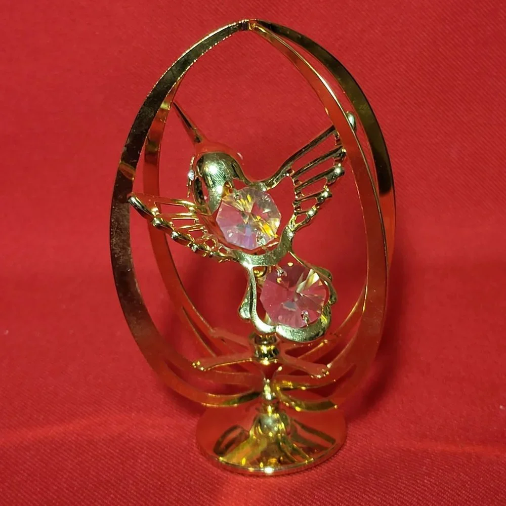 Mascot USA 24K Gold Plated Australian Crystal Hummingbird Figurine Collectible D